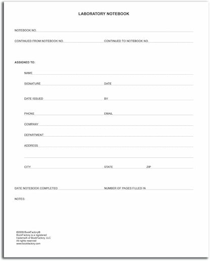 BookFactory Lab Notebook/Laboratory Notebook - Professional Grade - 240 Pages 8" x 10" (Ruled Format) Cover is Black and Burgundy Imitation Leather Section Sewn Hardbound (LRU-240-SRS-A-LKMST1)