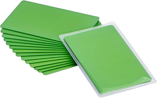 Thick Green Aluminum Metal Business Cards Anodized Aluminum 86 X 54 X 0.8mm 15 pcs Include Protector Sleeves(Frosted)