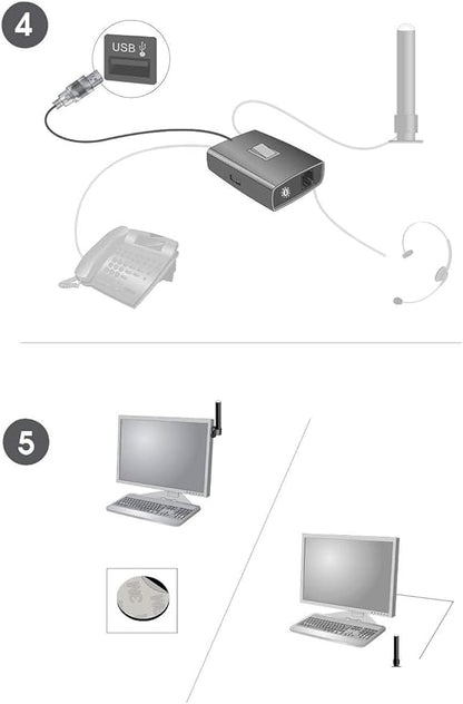 Busylight Combi (15301) – for headsets & Desk Phones - Lights up Red When on The Phone. Manual Switch Changes Light to Blue for DND Mode