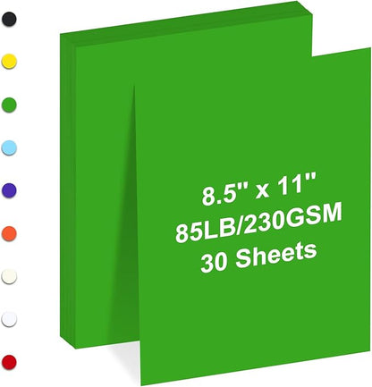 Cardstock 8.5" x 11 ",Cardstock Paper 85 lb/230 gsm,Dark Green Card Stock for Printer,Drawing,Gift tags,Invitations, Cards etc (Dark green, 30 Sheets)