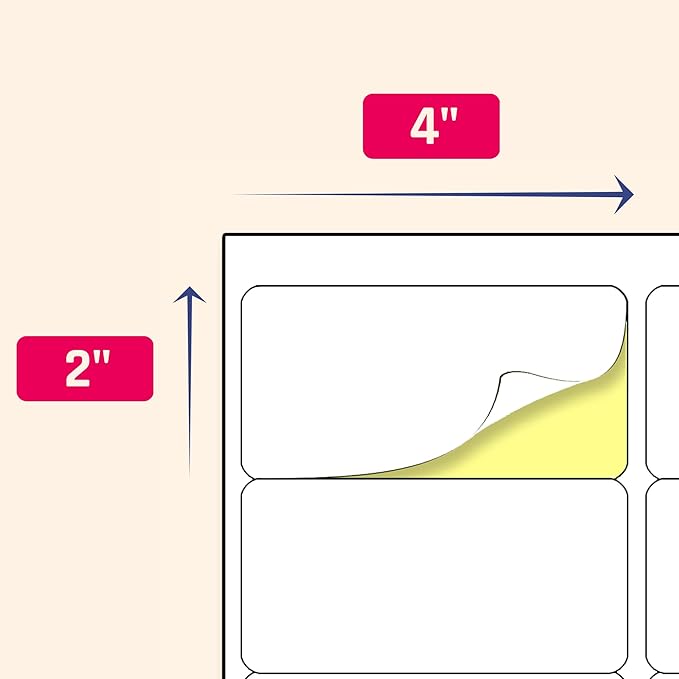 (2" x 4") 200 Sheets, Printable White Sticker Labels, Laser/Inkjet Printing - Matte, 10 per Page