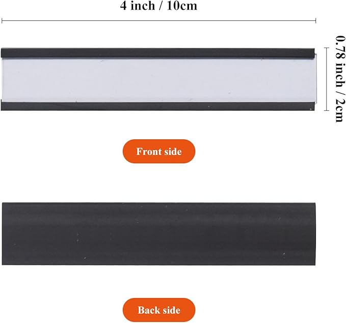 Magnetic Label Holder 0.78"X4"，Magnetic Labels for Shelving，Magnetic Data Card Holders File Cabinet Labels,Pack of 50