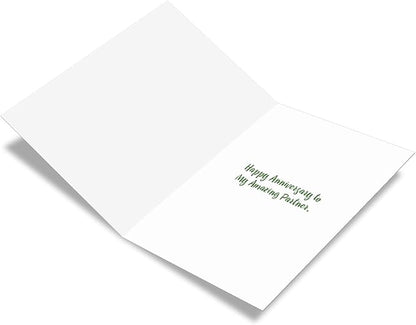 NobleWorks - Funny Anniversary Greeting Card - Romantic Spouse Humor, Married Couples Anniversary Notecard - Not Sick of You C6857ANG