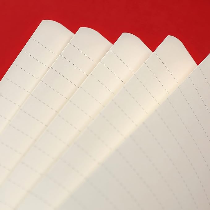 Ruled Notebook/Journal - Classic Lined Journal/Notebook, 5.3'' x 8.26'', Hardcover with Thick Paper, Banded + Pen Holder +Inner Pocket - Red