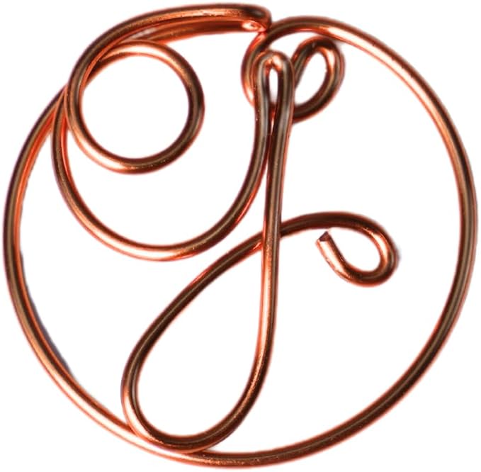 Personalized Initial Copper Bookmark, Set of 5, Handmade Copper Gift for Her, Him, Couple on Birthday, Wedding Anniversary, Alphabet Bookmark (G)