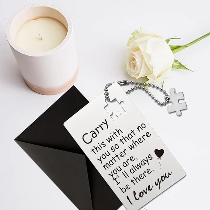 llxxeyopqdxz Engraved Wallet Insert Card Anniversary Card for Men or Women From Wife Mini Love Notes for Him Husband Gifts Long Distance Relationship Anniversary Hubby Gifts
