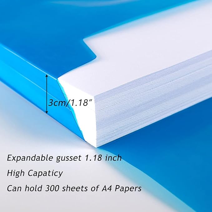 10 Pack Plastic Envelopes with Snap Closure,TFDLCG zm Poly File Envelopes with Label Pocket,Clear Document Folders,A4 Letter Size(13"×9.5") for School Home Work Office,Assorted Colors