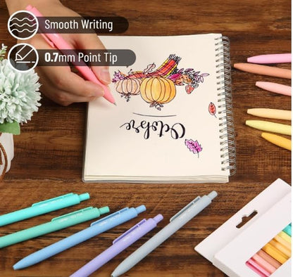 Mr. Pen- Retractable Gel Pens, 12 Pack, Assorted Colors, Fast Dry, Gel Pens Fine Point 0.7mm, Retractable Pens, Cute Pens, Gel Ink Pens, Aesthetic Pens for Journaling, Pastel Pens, Fine Tip Pens