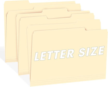 File Folder, RAZCC 150 Pack 1/3 Cut Tab File Folders Letter Size, Manila Folders, Folders with Tab, Great for Organizing and Easy File Storage