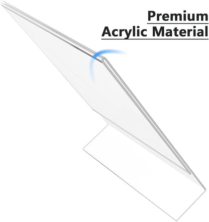 MaxGear Sign Holder 8.5x11 inches, Acrylic Sign Holder Slant Back Sign Holder Clear Sign Holder Plastic Paper Holder with Plastic Card Display for Office, Store, 5 Pack