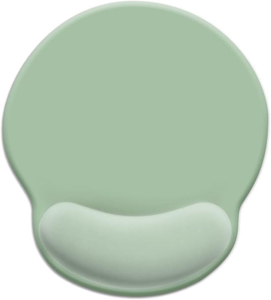 Ergonomic Mouse Pad with Wrist Rest, Gaming Mousepad Wrist Support with Non-Slip Pain Relief PU Base, Comfortable Computer Mouse Pads for Desk, Cute Office Desk Accessories Decor Matcha