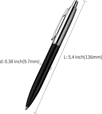 ChaoQ 6 Pcs Ballpoint pens, Refillable & Retractable Metal Ballpoint pens 1.0mm Medium Point Smooth Writing Pens School Office Supplies Gifts, 12 Extra Replaceable Refills, Black/Blue/Red Inks