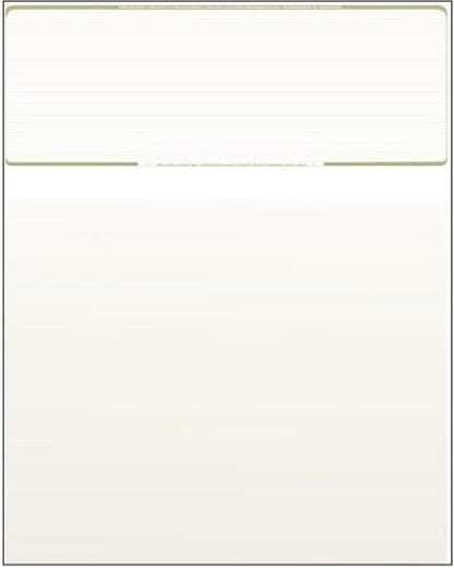 Compuchecks Check on Top Blank Check Paper - 250 Pack, Quick-Books & Laser Printer Compatible - Security Business Checks with Voucher - 8.5" x 11" Gold Pinstripe