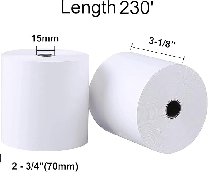 LabelMore Thermal Receipt Paper 3 1/8Inx 230', Credit Card Rolls Thermal, Cash Register Roll, Premium Pos Printer (10 Rolls), 3 1/8 x 230'（10 Rolls）