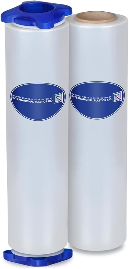 80 Gauge Plastic Stretch Film/Wrap with Tension Handles 1200ft 500% Stretch Clear Cling Durable Adhering Packing Moving Packaging Heavy Duty Shrink Film (Tension Handles, 2)