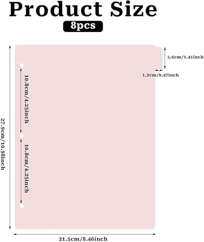 3 Ring Pink Binder Dividers with 8-Tabs, A4 Pink Binder Dividers, Sturdy Plastic Dividers, Aesthetic Dividers for Binder, Suitable for Notebooks and Binders, Tabs for Binder, 3 Hole Punch (Pink,A4)