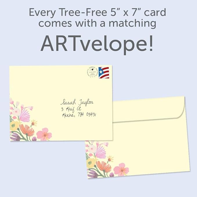 Tree-Free Greetings - Birthday Cards - Artful Designs - 2 Cards + Matching Envelopes - Made in USA - 100% Recycled Paper - 5 x 7 - Oh Happy Day (GT61218)