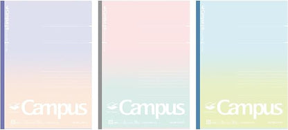 KOKUYO Composition Notebooks, 3 Pack Campus Smart B5 Comp Book with Dotted B 6mm Rule, 30 Sheets, School Lined Notebook in Souffle Tone, Journal Notebook for Women Note Taking. (NO-GS3CWBT-L2X3)