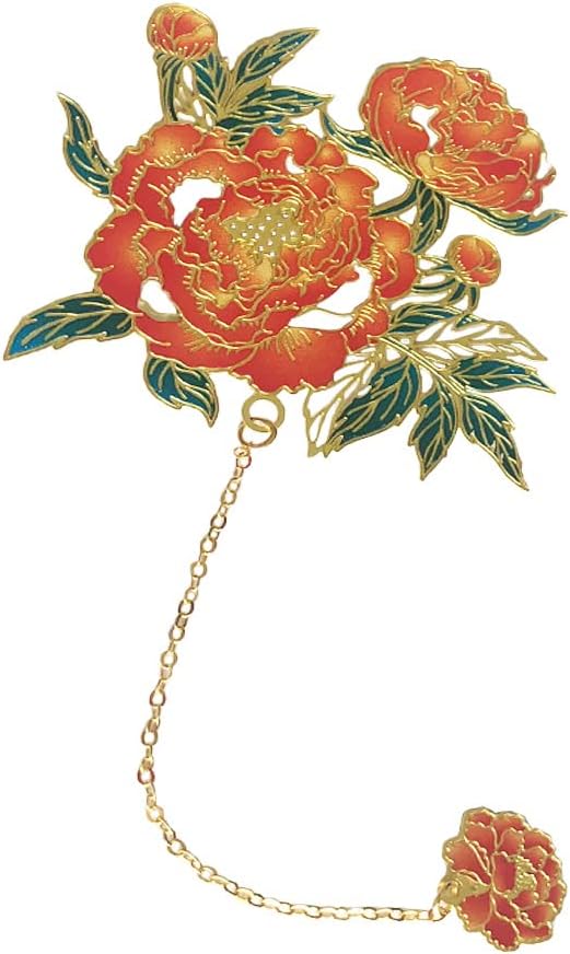 Bookmarks for Book Lovers Book Marks for Reading Women Birthday Graduation Christmas Gifts for Her Cute Metal Bookmark Book Markers Stocking Stuffers for Teens (Peony)