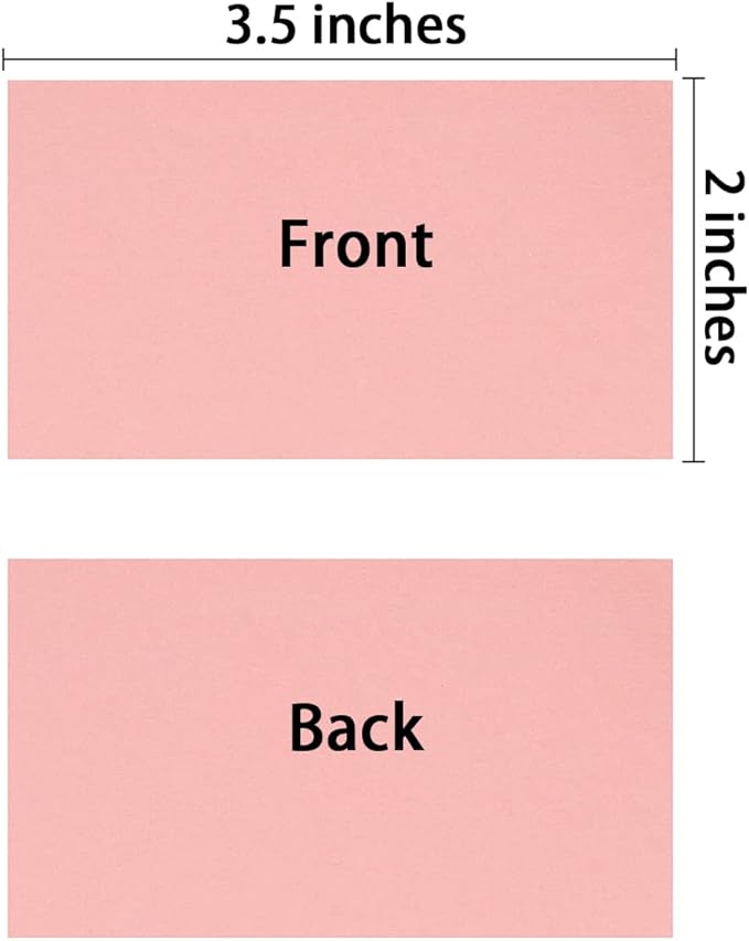 100 Pack Thick Paper Cardstock Blank Heavy Cards Stock for Invitations, Greeting Cards Making, Postcards, Photos, 250GSM Thick Paper (Pink, 2x3.5 inches)