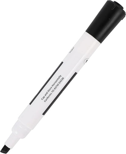 Amazon Basics 12-Pack Low-Odor Chisel Tip Dry Erase Whiteboard Markers, Black