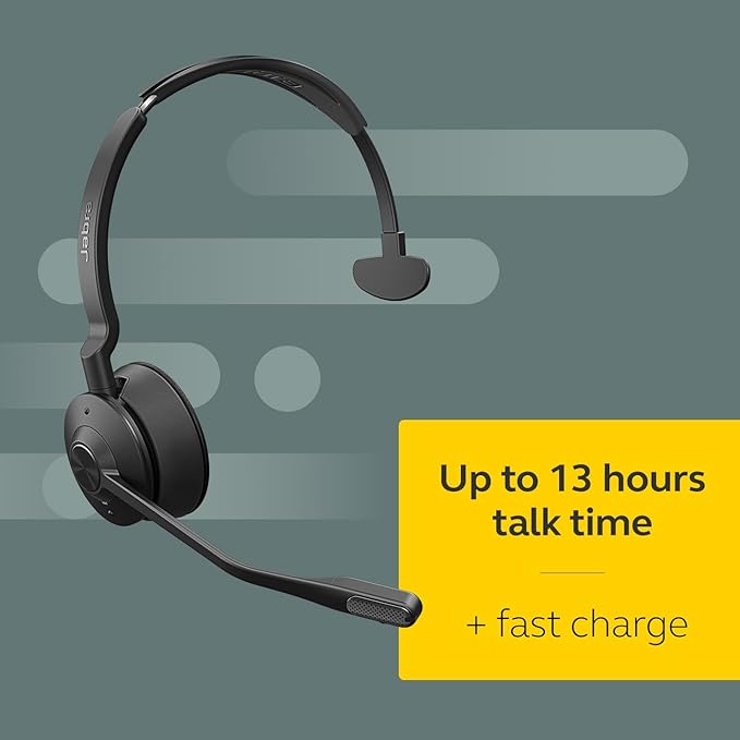 Jabra Engage 75 SE (Second Edition) Wireless Headset, Single-Ear – Telephone Headset with Industry-Leading Wireless Performance, Advanced Noise-Cancelling Microphone, All Day Battery Life - Black