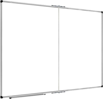 XBoard Dry Erase Board 60 x 48 Inch | Foldable Magnetic White Board for Wall with Marker Tray 5' x 4' | Aluminum Frame Folding Message Presentation Board