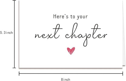 New Chapter Good Luck Card, New Job Card for Colleague, Leaving Work Card for Coworker Friend, Funny Retirement Card, Here's to Your Next Chapter Card