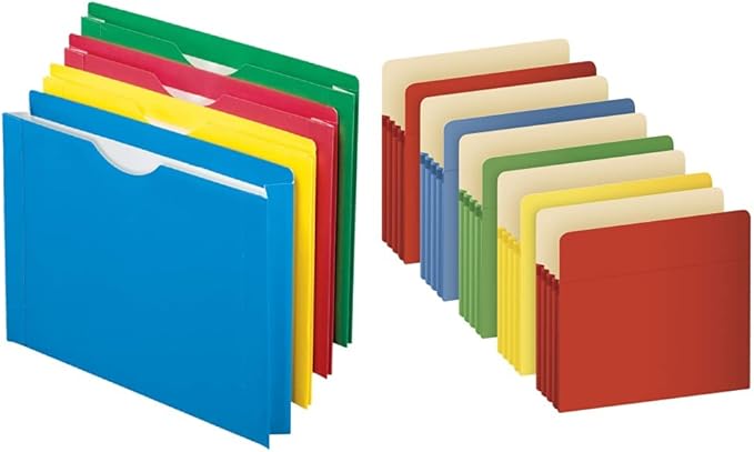 Pendaflex File Jacket, Letter Size, Assorted Colors, 2-Inch Expansion, Acid Free