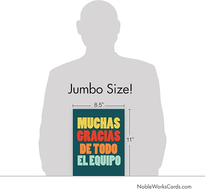 NobleWorks - Large Group Thank You Card in Spanish (8.5 x 11 Inch) Gratitude, Appreciation Gift - Big Thanks From The Team-Spanish J6884TYG-SL-US