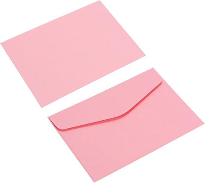 PATIKIL Mini Envelopes, 100 Pack Paper Blank Small Items Storage Business Card Holder for Greeting Note Party, Pink