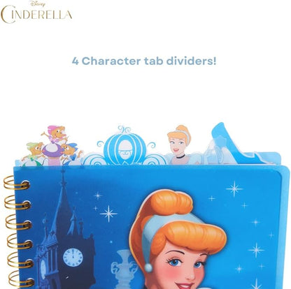 Innovative Designs Disney Cinderella Tab Journal Notebook, Spiral Bound, 96 Lined Pages, 8 x 7 inches