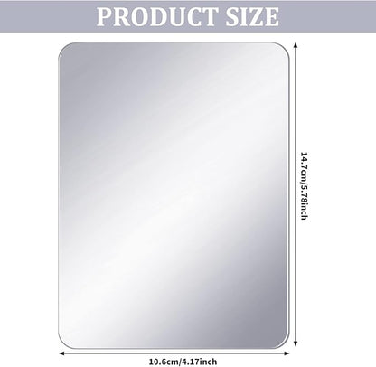 craftshou 2 Pieces Magnetic Locker Mirror Rectangular Locker Mirror Locker Magnetic Mirror for Home Office Cabinet School Locker Wall Mirror (4.3x4.3 Inch)