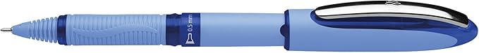 Schneider One Hybrid N Rollerball Pen, 0.5 mm Hybrid Needle Tip, Light Blue Barrel, Blue Ink, Box of 10 Pens (183503)