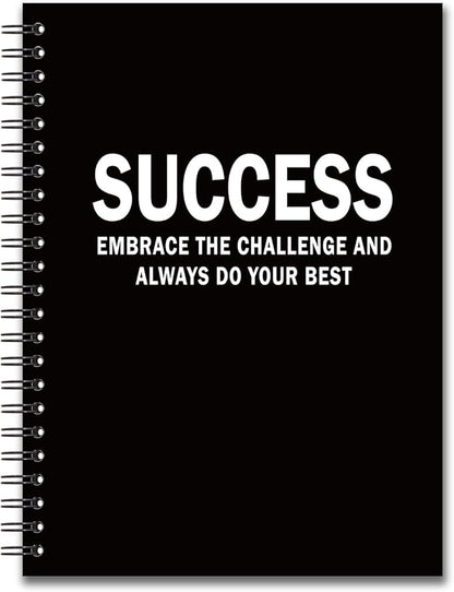 YAZMEEN Success Definition Blank Spiral Notebook（160 Pages） Embrace The Challenge and Always Do Your Best Hardcover Sketchbook Funny Inspirational Notebook Gifts for Colleague Boss Leader Supervisor