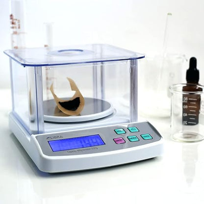 600 g x 0.01 g Digital Lab Scale, Piece Counting, Wind Shield, Stainless Steel Pan, Backlit LCD, AC Adapter, Multiple Weight Unit, Capacity: Max 600 g, Min 0.05 g (50 mg), Readability: 0.01 g (10 mg)