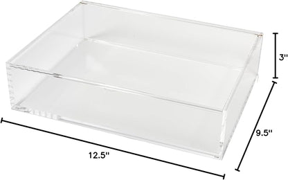 russell+hazel Large Acrylic Flip Box, 12.5” x 6.5”, Desktop Organization, Clear, 1 Count, 98148