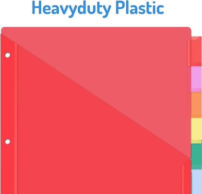 Forvencer 48 Count Dividers with Pockets, 8 Tab Dividers for 3 Ring Binder with Pockets, Subject Dividers with Pockets, Premium Quality Notebook Dividers with Pockets, Vibrant Color, 6 Sets