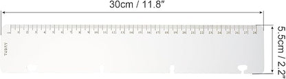PATIKIL 11.8"x2.2" Bookmark Ruler, 10 Pack Snap-in Ruler Page Marker Book Mark Measuring Tools for A4 Binder Notebook, Gold