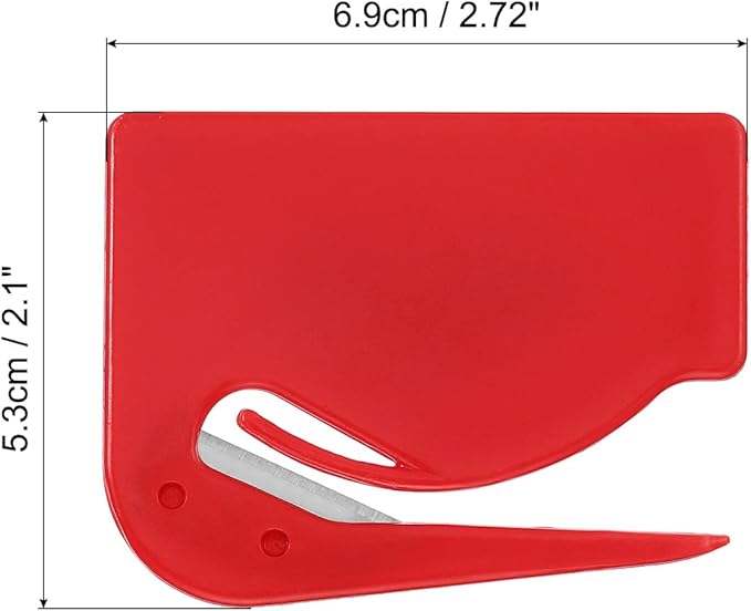 PATIKIL Letter Opener Envelope Slitter, 8 Pcs Mail Slitter with Razor Safe Mail Opener for Envelope Paper Package Open for Home, Office Red