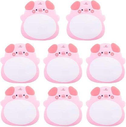 8 Packs Kawaii Piggy Sticky Notes, Aesthetic Sticky Notes Set, Cartoon Inspirational Sticky Notes, Animals Shape Markers, Cute Anime Sticky Note Tabs for Office School Creative Gifts