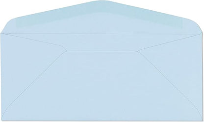 EnDoc #9 Colored Envelopes - 80 Pack - Dusty Blue Pastel Color 3 7/8 x 8 7/8 envelope, Letter Size, For Home, Offices, Holiday, Invoices and Mailings