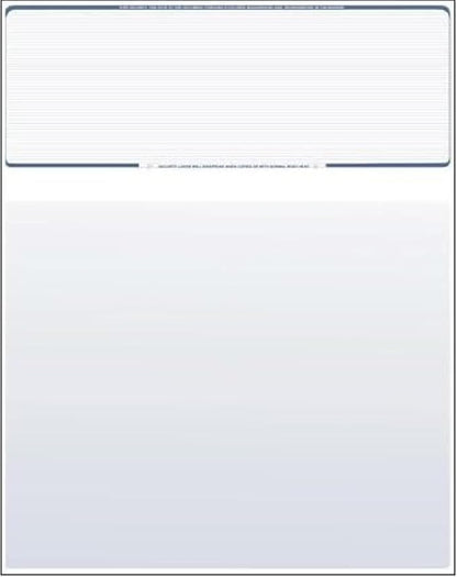 Compuchecks Check on Top Blank Check Paper - 250 Pack, Quick-Books & Laser Printer Compatible - Security Business Checks with Voucher - 8.5" x 11" Steel Blue Pinstripe