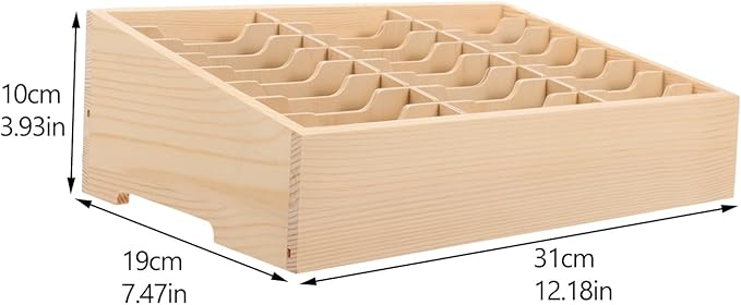 Toddmomy Cell Phone Storage Box 24-grid Wooden Cell Phone Holder Desktop Organizer Storage Box for Classroom Office