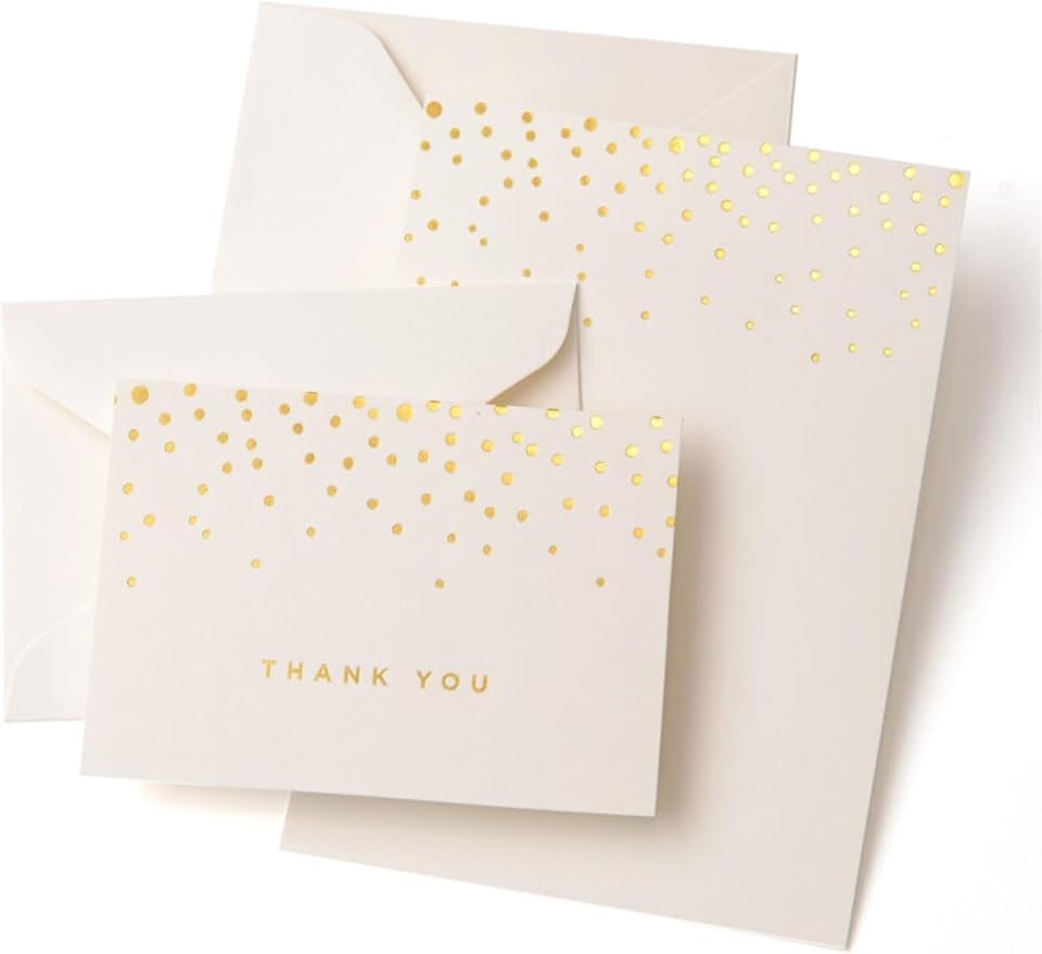 Gartner Studios Gold Foil Dots Print-at-Home Wedding Invitation Kit, Includes Response Cards, Cream White, 5” x 7” and 3.5” x 5”, Set of 50, 47027
