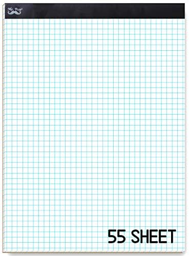 Mr. Pen Graph Paper, 5x5 (5 Squares per inch), 11"x8.5" Engineering Graph Paper Pad, 55 Sheet