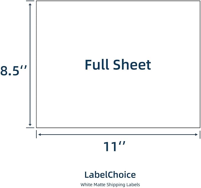Full Sheet Shipping Labels 8.5 x 11 for Laser & Inkjet Printers, 100 Sheets 100 Labels Self Adhesive Full Sheet 8 1/2x11 Labels, Mailing Label Sheets for Printer, Full Page Shipping Labels