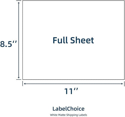 Full Sheet Shipping Labels 8.5 x 11 for Laser & Inkjet Printers, 100 Sheets 100 Labels Self Adhesive Full Sheet 8 1/2x11 Labels, Mailing Label Sheets for Printer, Full Page Shipping Labels