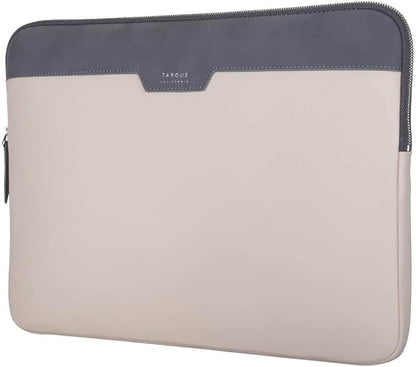 Targus Newport Modern Style Sleeve with Durable Water-Repellent Nylon, Back Zip Pocket Pouch, Protective Slipcase fits 11-12-Inch Laptop/Notebook, Tan (TSS100106GL)