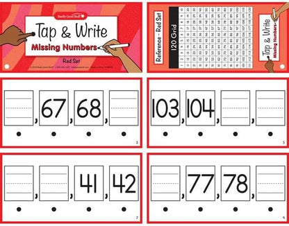 Really Good Stuff Tap and Write Missing Numbers - 123 Cards